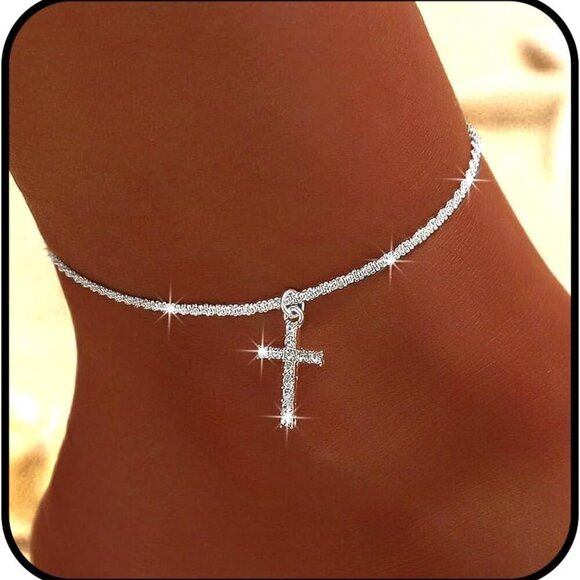 Jewelry - Sterling Silver Ankle Bracelet Dainty 14K Gold Plated Waterproof Beach Jewelry